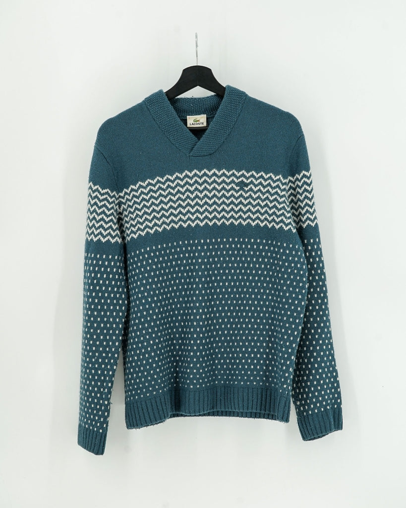 Pullover Lacoste Bleu et Blanc - Taille M - LaFrip'aMax - M
