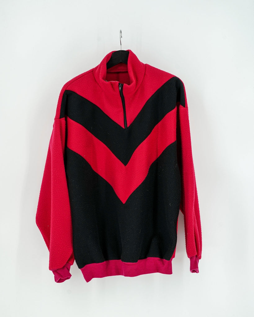 Polaire rouge et noir Vintage - Taille XL - LaFrip'aMax - XL