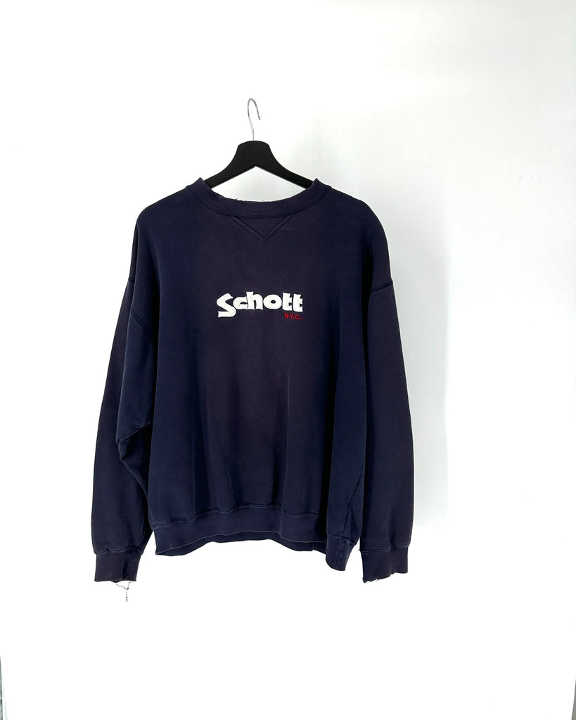 Sweat Schott Bleu Foncé Vintage - Taille L - LaFrip'aMax - L